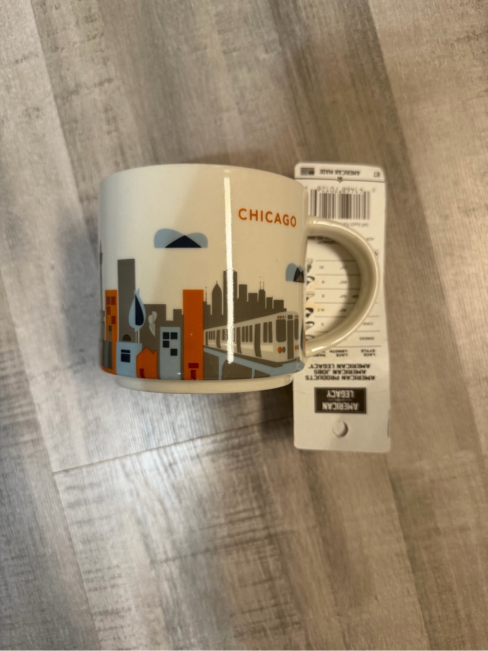 Starbucks Chicago You Are Here Collection Mug 16oz Orange Interior 2015